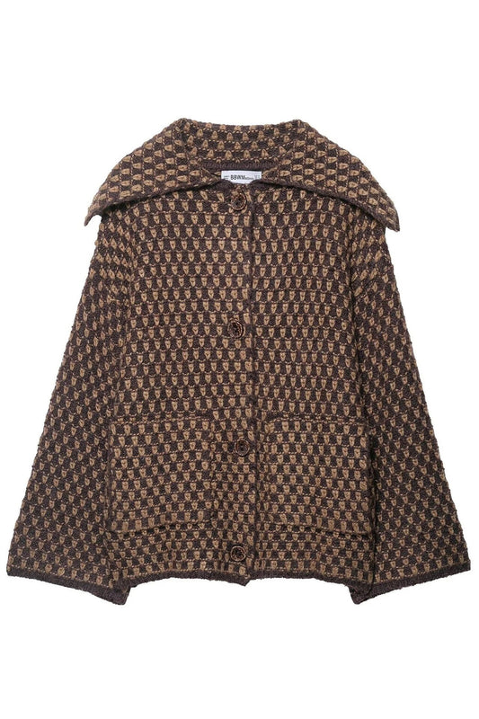 Cardigan Women - Textured Knit Cardigan with Collar and Buttons
