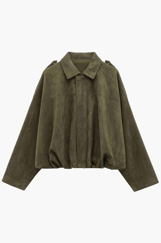 Bomber Jacket Women - Suede Lightweight Bomber Jacket