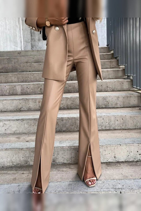 Trousers Women - Leather Flared Trousers