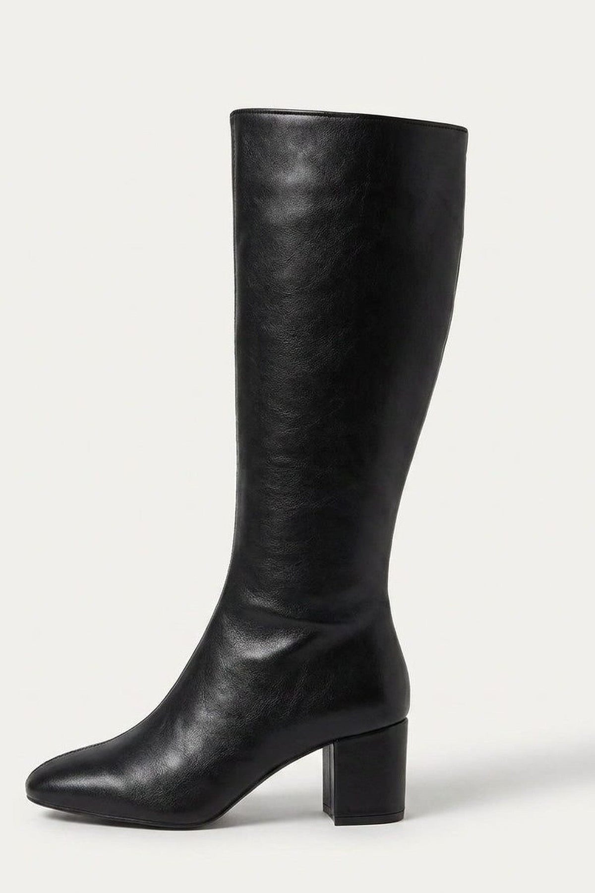 Knee High Boots Women - Leather Knee High Boots with Block Heel