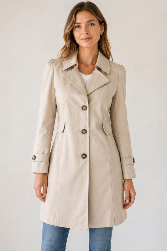 Trench Coat Women - Cotton Lightweight Trench Coat