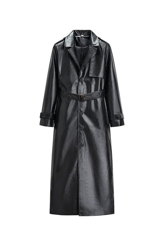 Trench Coat Women - Button-Front Belted Trench Coat with Buckle Detail