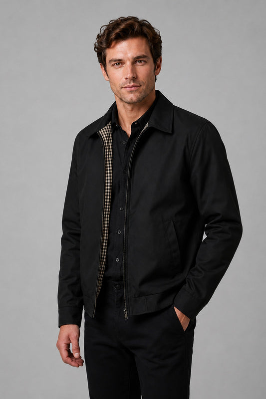 Jacket Men - Zip-Front Lightweight Jacket with Side Pockets