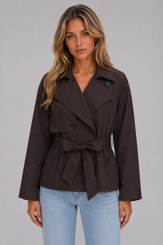 Trench Coat Women - Double-Breasted Belted Trench Coat