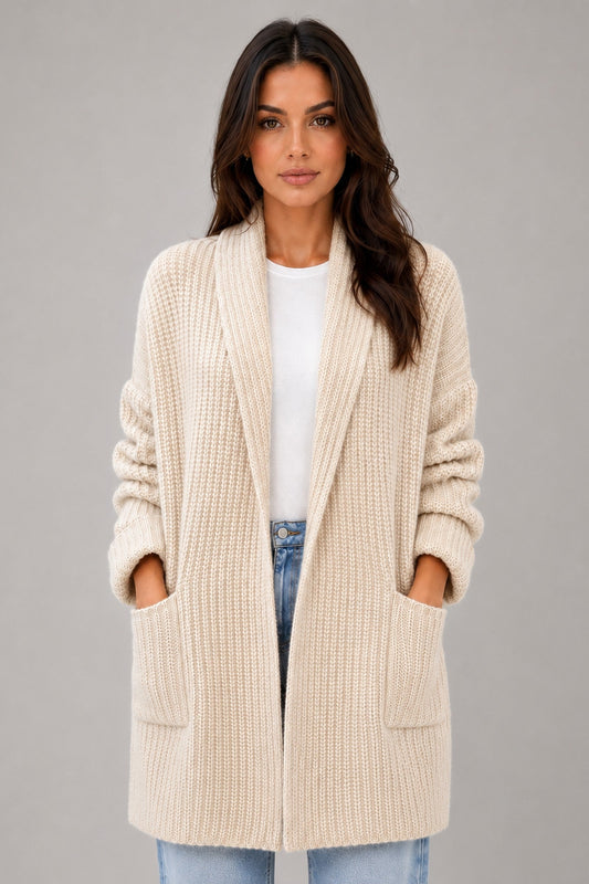 Cardigan Women - Knit Lightweight Cardigan with Side Pockets