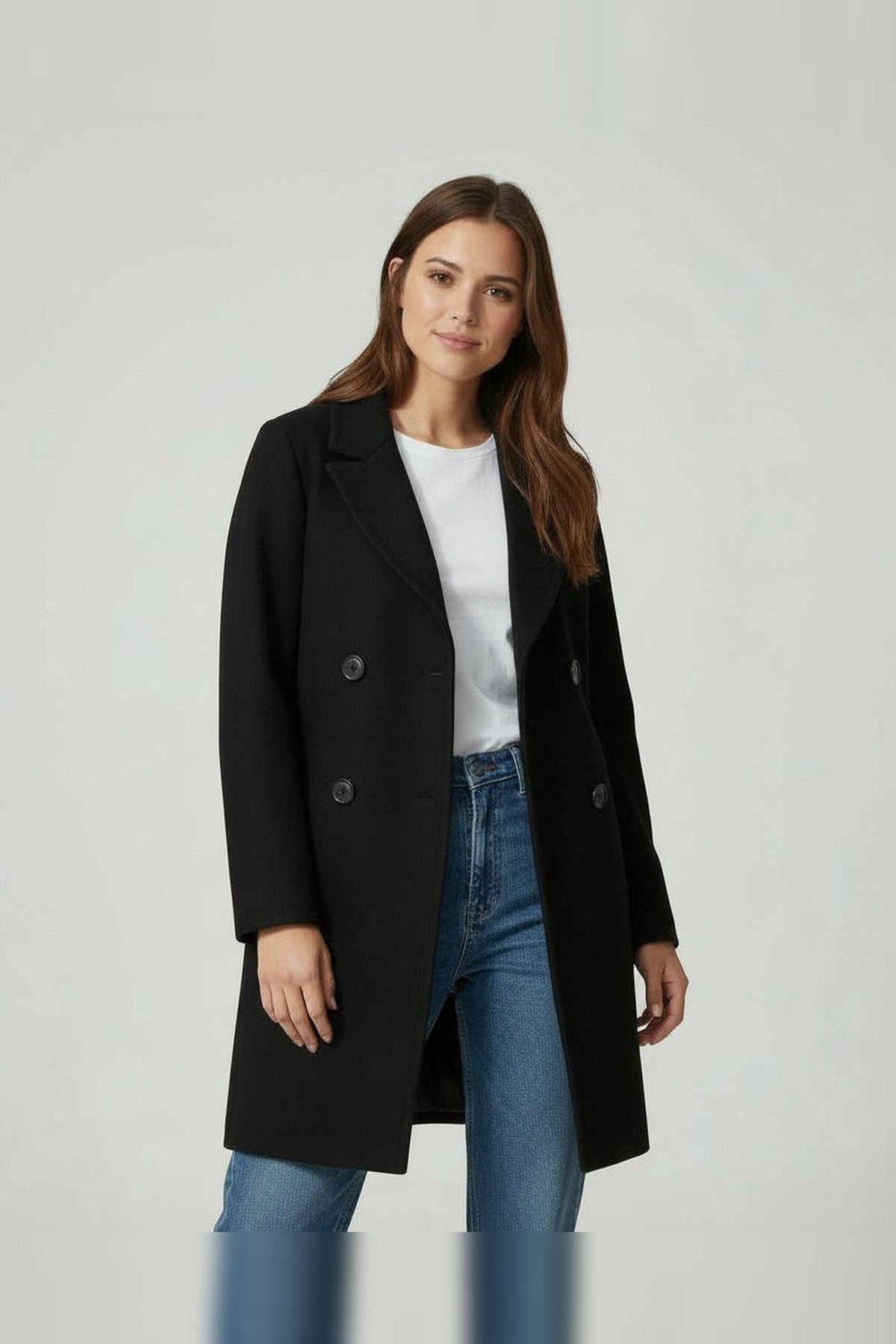 Jacket Women - Double-Breasted Structured Jacket with Side Pockets