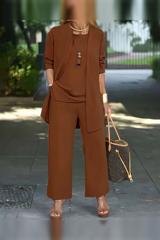 Set Women - Stretch Wide Leg Outfit with Trousers