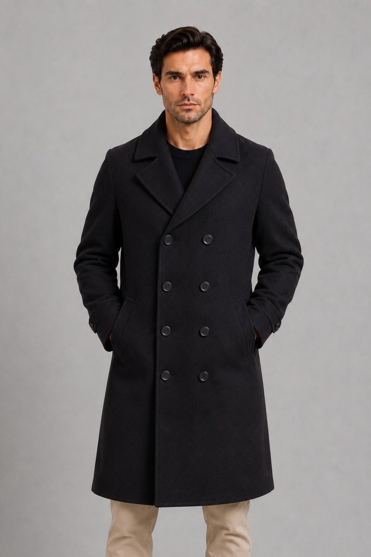 Coat Men - Double Breasted Tailored Coat