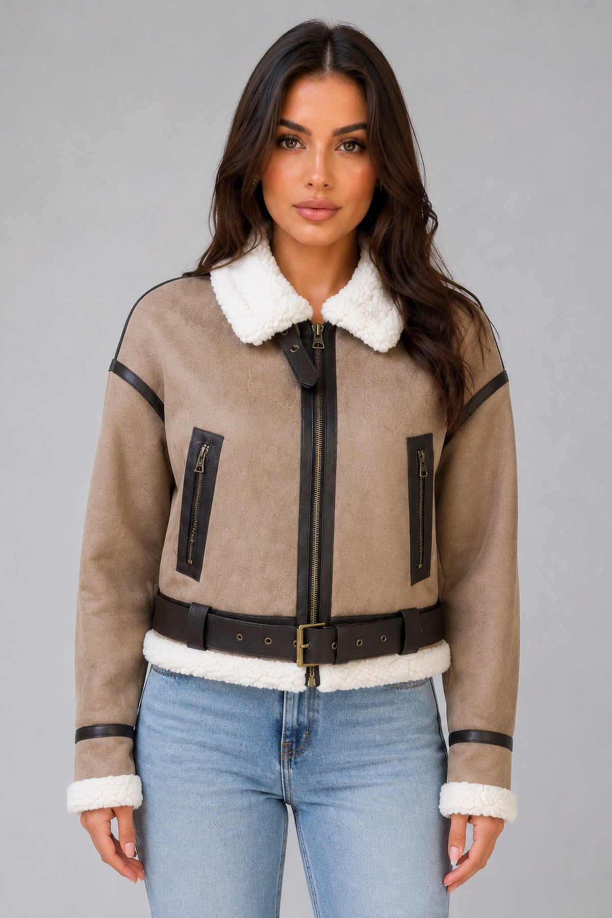 Jacket Women - Cropped Aviator Jacket