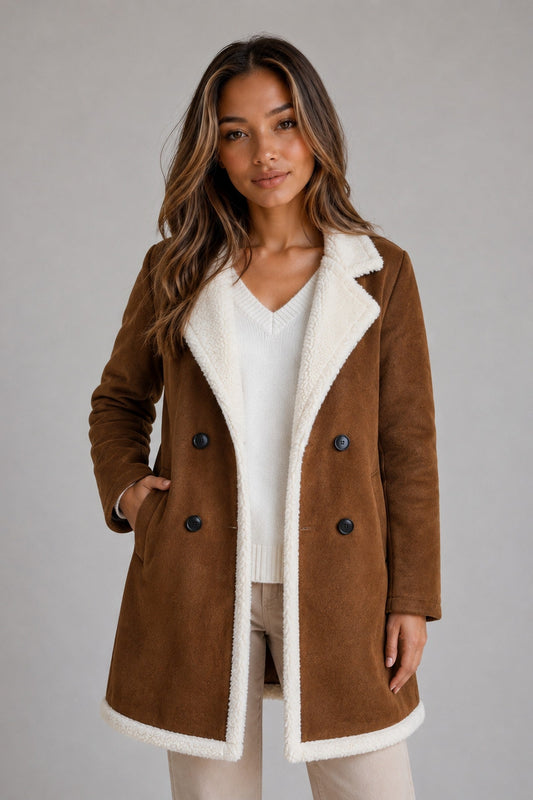 Jacket Women - Longline Shearling Jacket