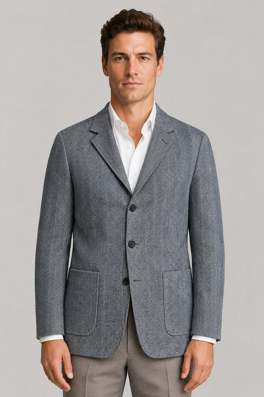 Blazer Men - Herringbone Tailored Blazer