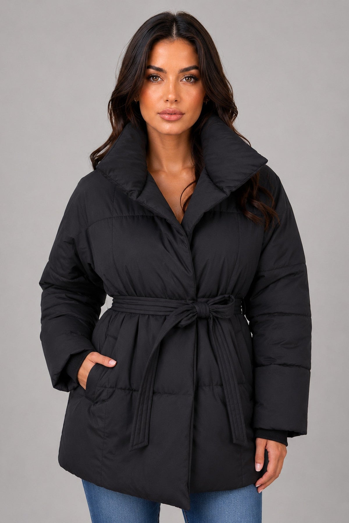 Coat Women - Black Puffer Coat
