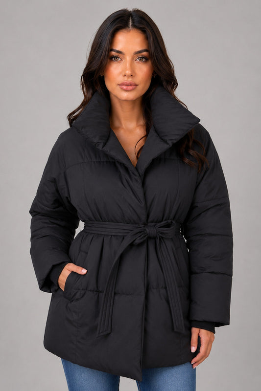 Coat Women - Black Puffer Coat