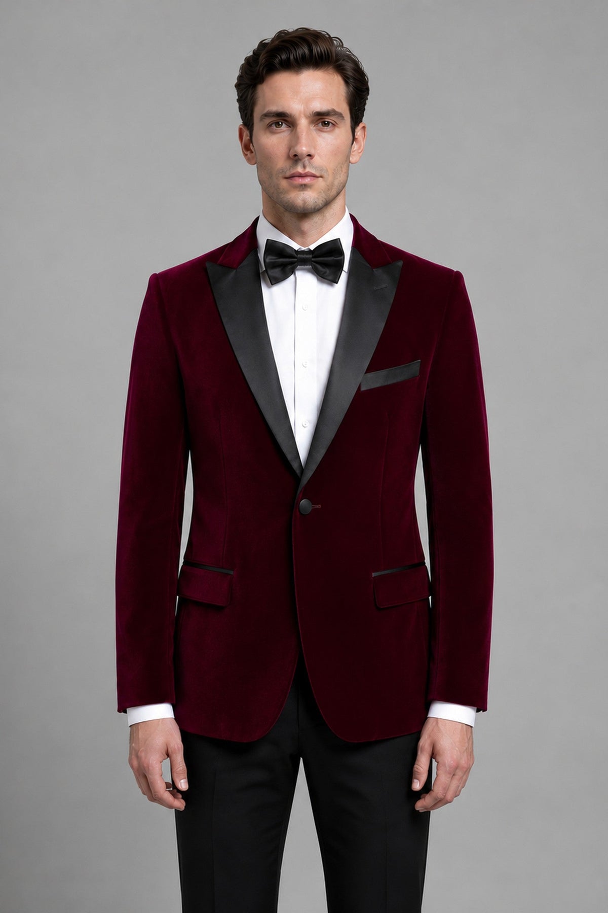 Blazer Men - Velvet Blazer with Peak Lapel
