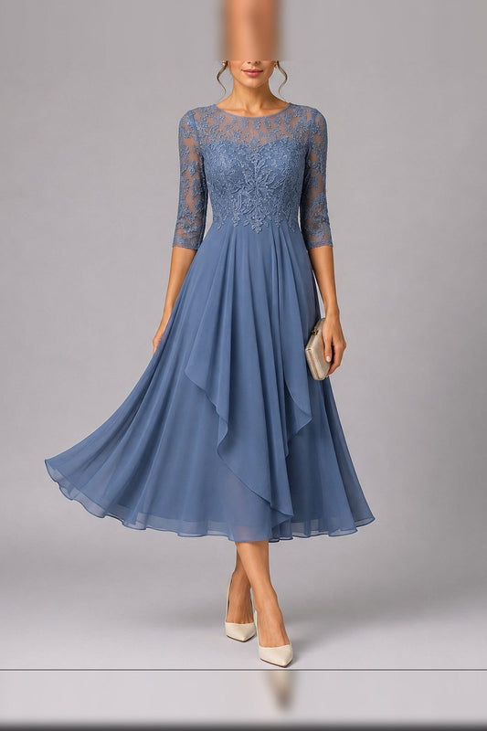 Midi Dress Women - Lace Embroidered Midi Dress