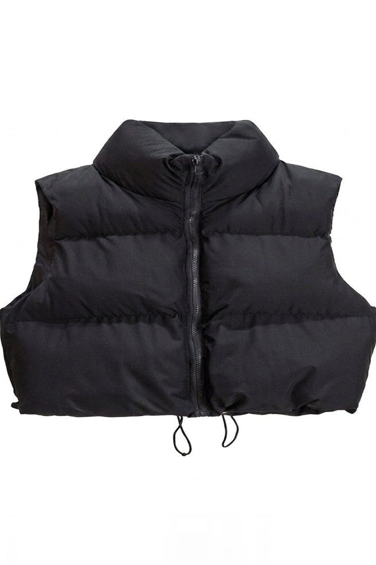 Gilet Women - Cropped Puffer Gilet with Stand Collar