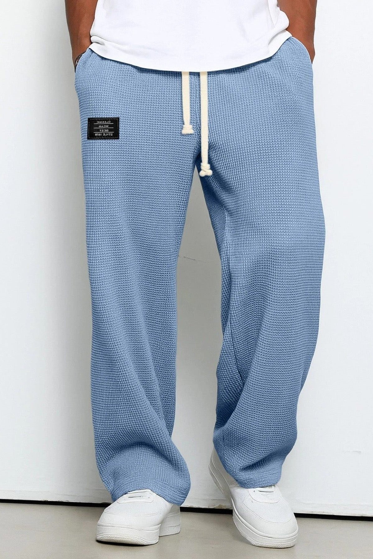 Trousers Men - Relaxed Fit Trousers with Textured Fabric