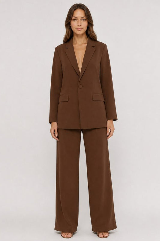 Suit Women - Wide Leg Suit with Oversized Blazer