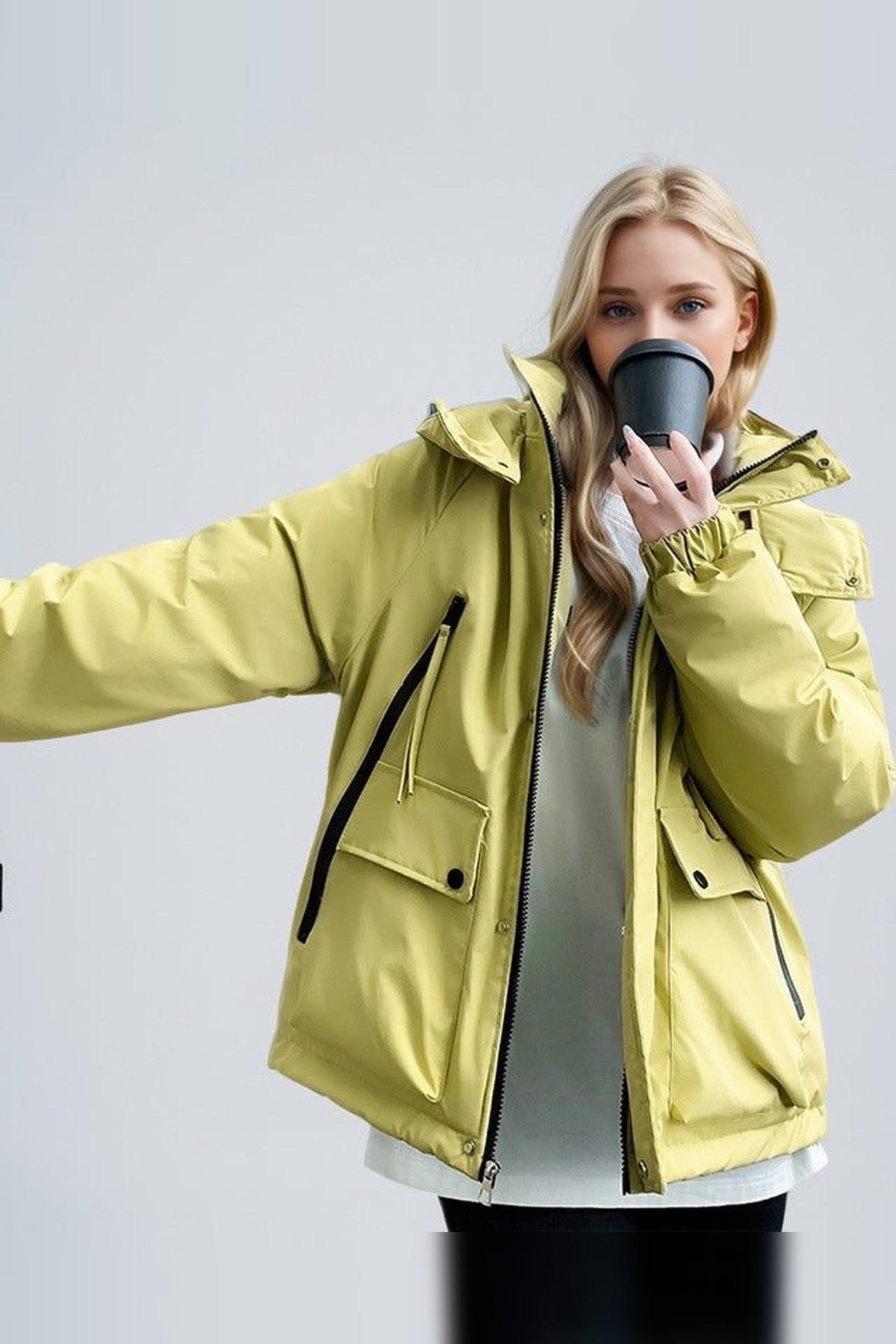 Raincoat Women - Oversized Raincoat with Stand Collar