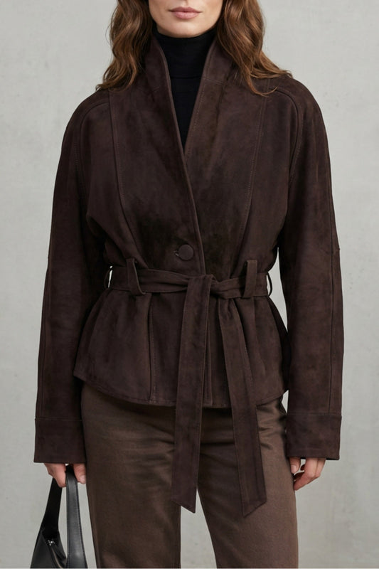 Coat Women - Wool Blend Coat with Double-Breasted Front