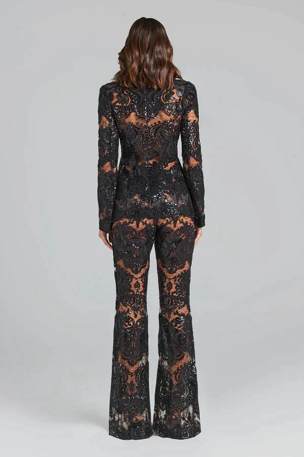 Set Women - Mesh Blazer Pants Outfit
