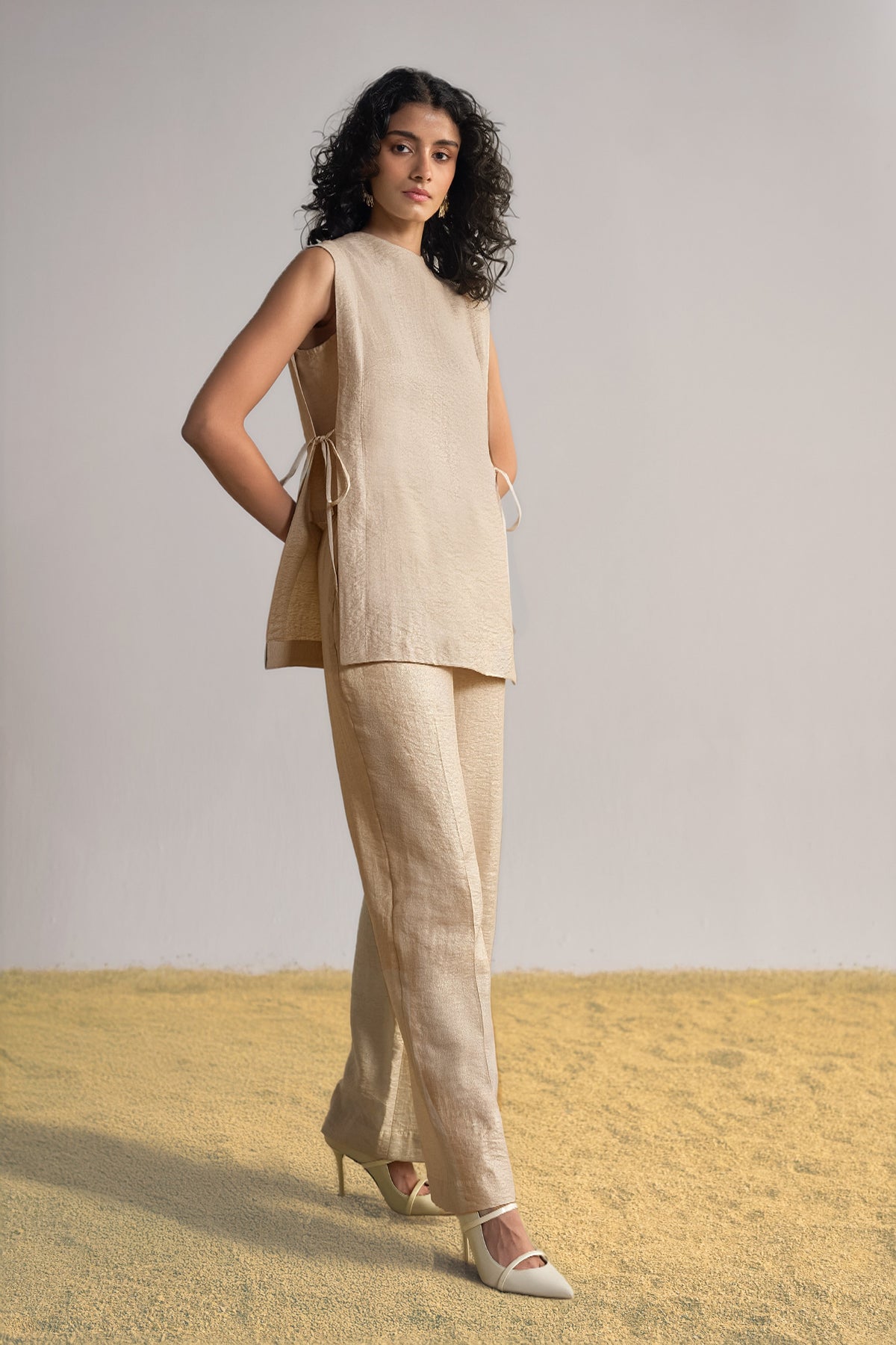 Set Women - Silk-Linen Two-Piece Outfit