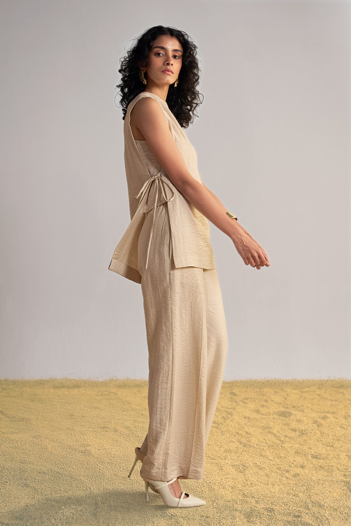 Set Women - Silk-Linen Two-Piece Outfit