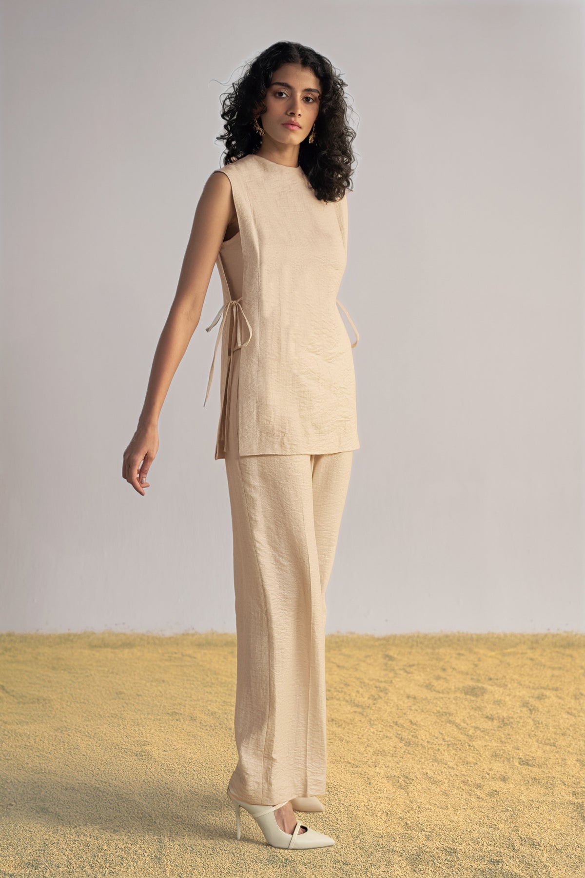 Set Women - Silk-Linen Two-Piece Outfit