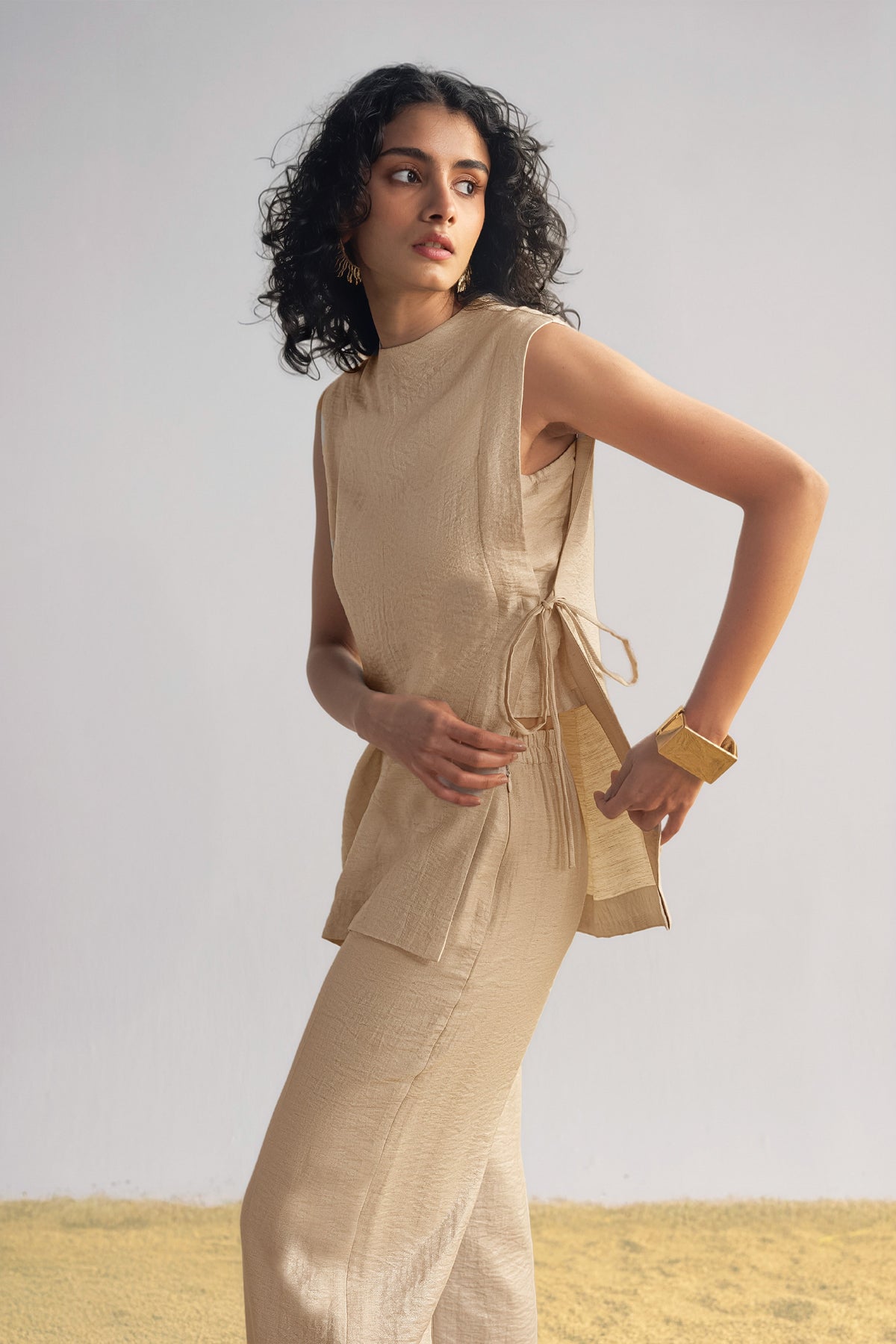 Set Women - Silk-Linen Two-Piece Outfit