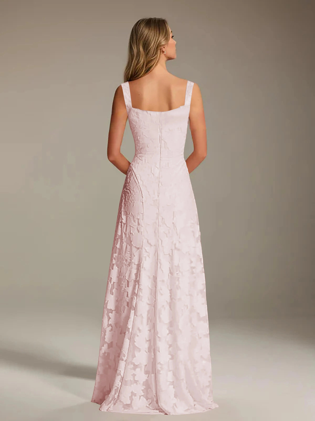 Maxi Dress Women - Floral Lace Maxi Dress with Square Neckline