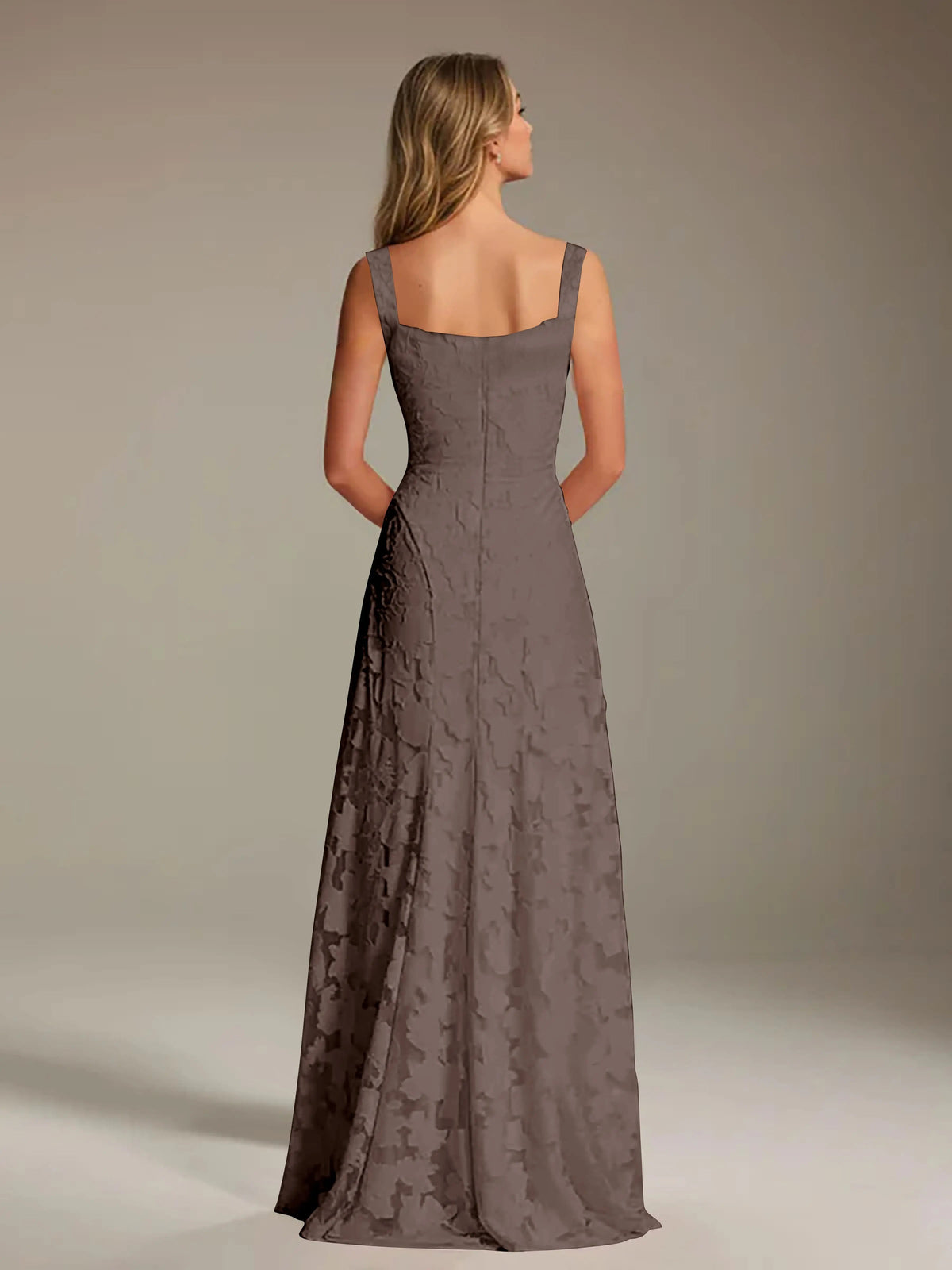 Maxi Dress Women - Floral Lace Maxi Dress with Square Neckline