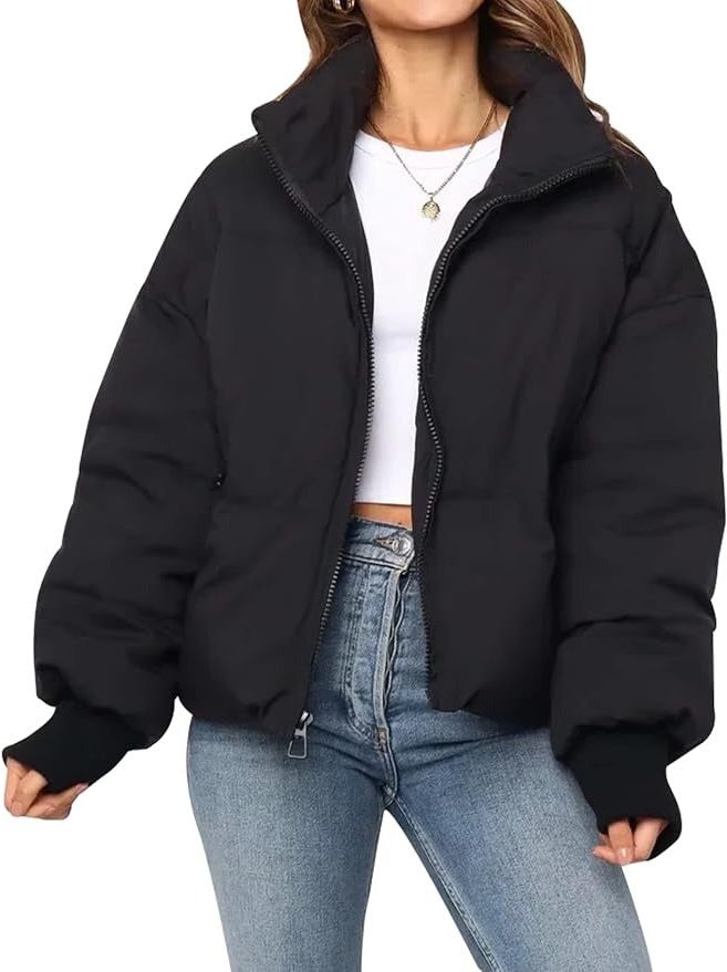 Coat Women - Cropped Puffer Lace Coat