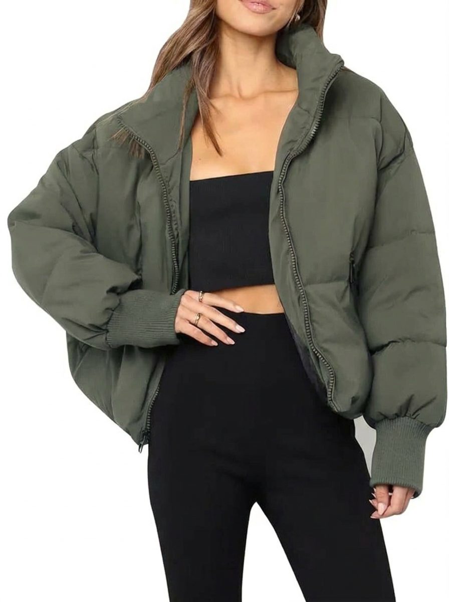 Coat Women - Cropped Puffer Lace Coat