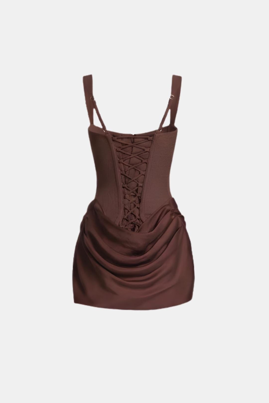 Mini Dress Women - Lace-Up Corset Mini Dress with Square Neckline