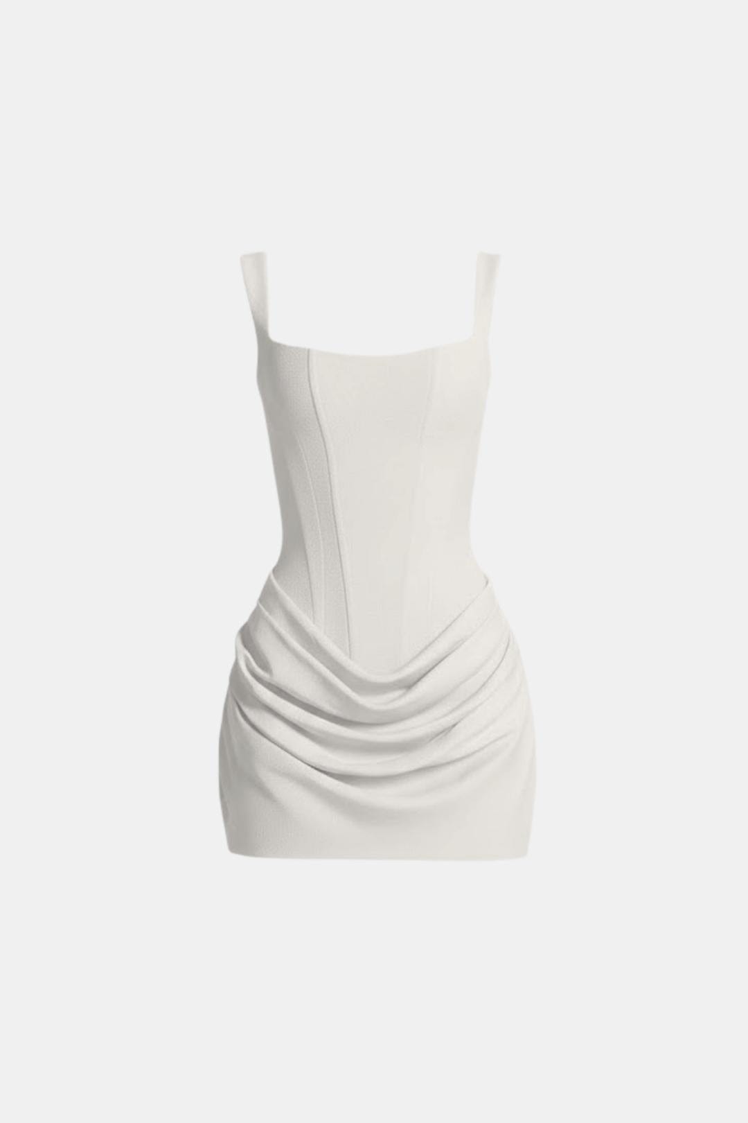 Mini Dress Women - Lace-Up Corset Mini Dress with Square Neckline