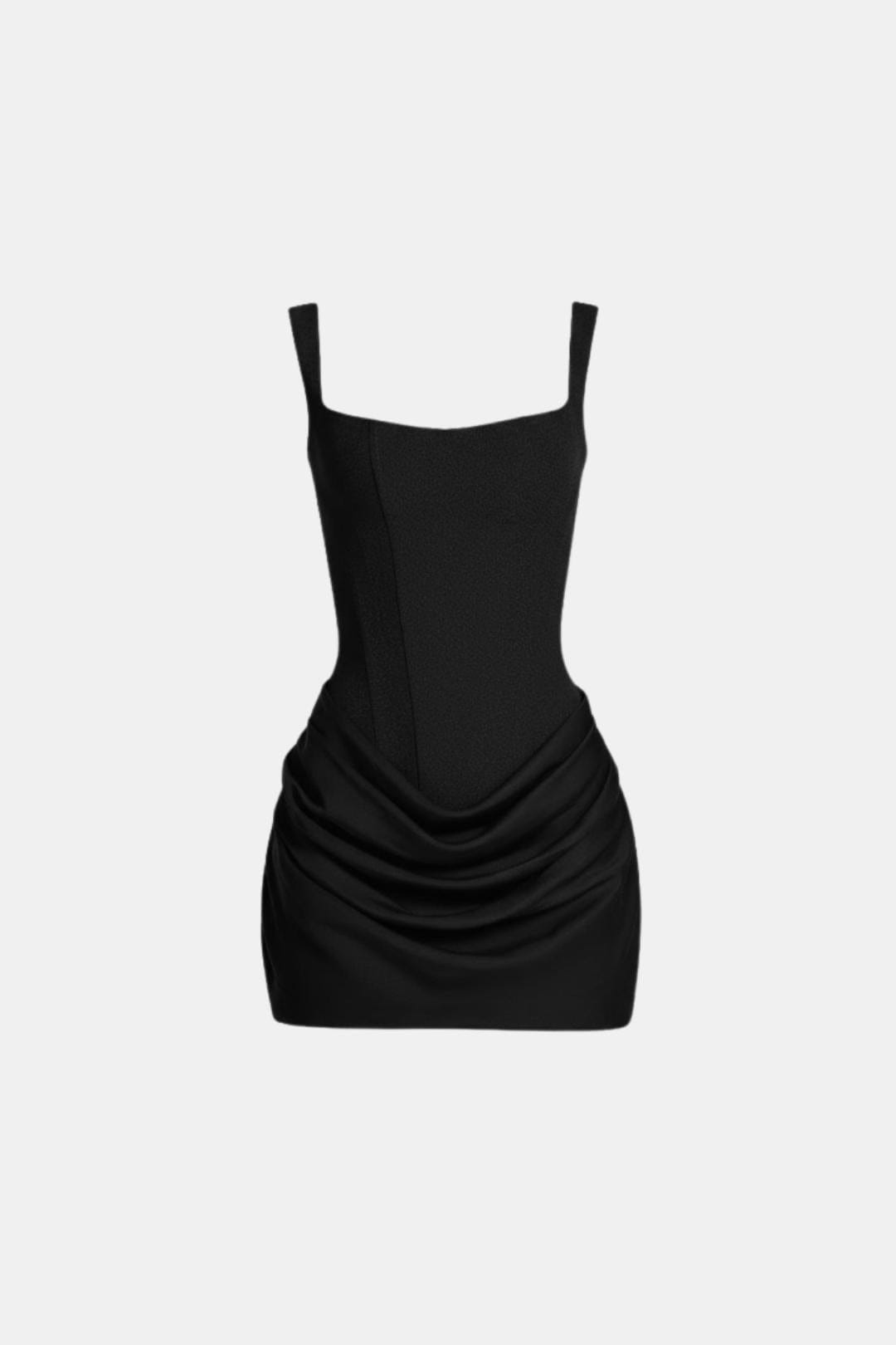 Mini Dress Women - Lace-Up Corset Mini Dress with Square Neckline