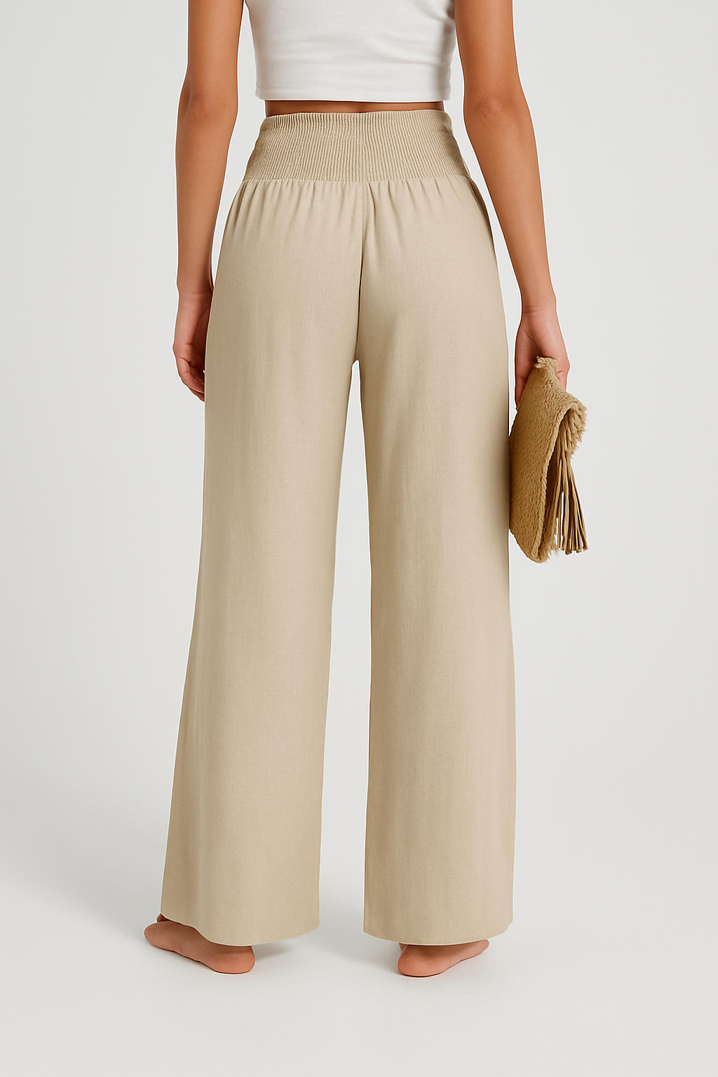 Trousers Women - Wide Leg Trousers with Elastic Waist