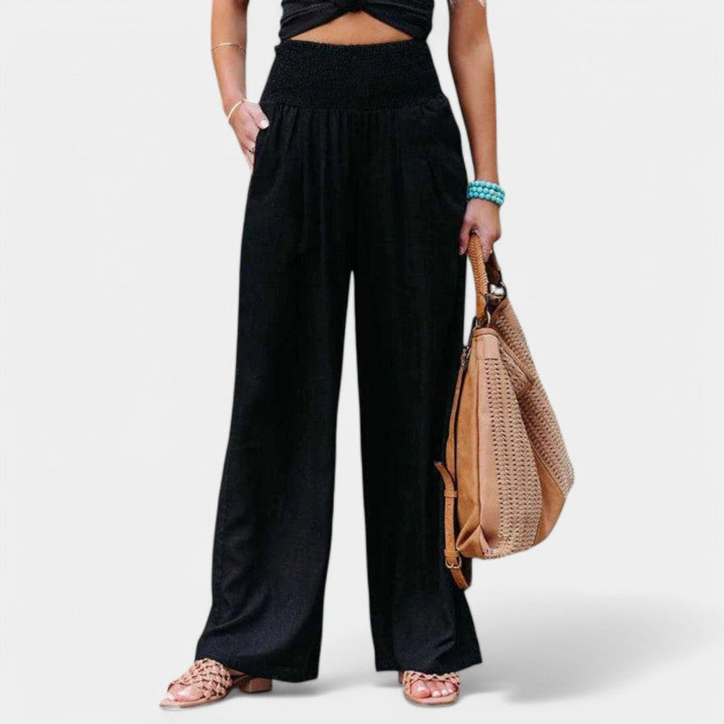 Trousers Women - Wide Leg Trousers with Elastic Waist