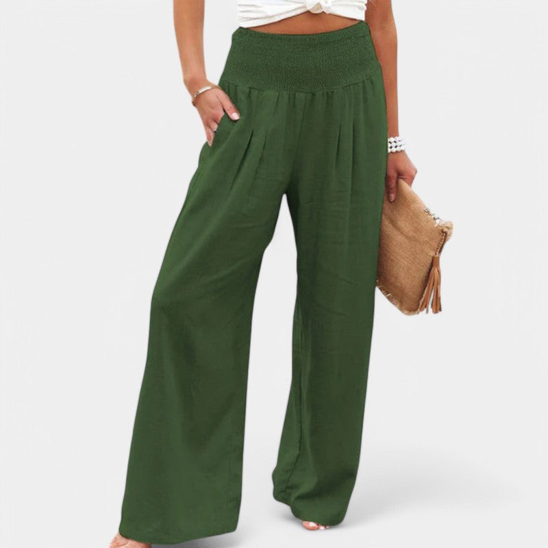 Trousers Women - Wide Leg Trousers with Elastic Waist