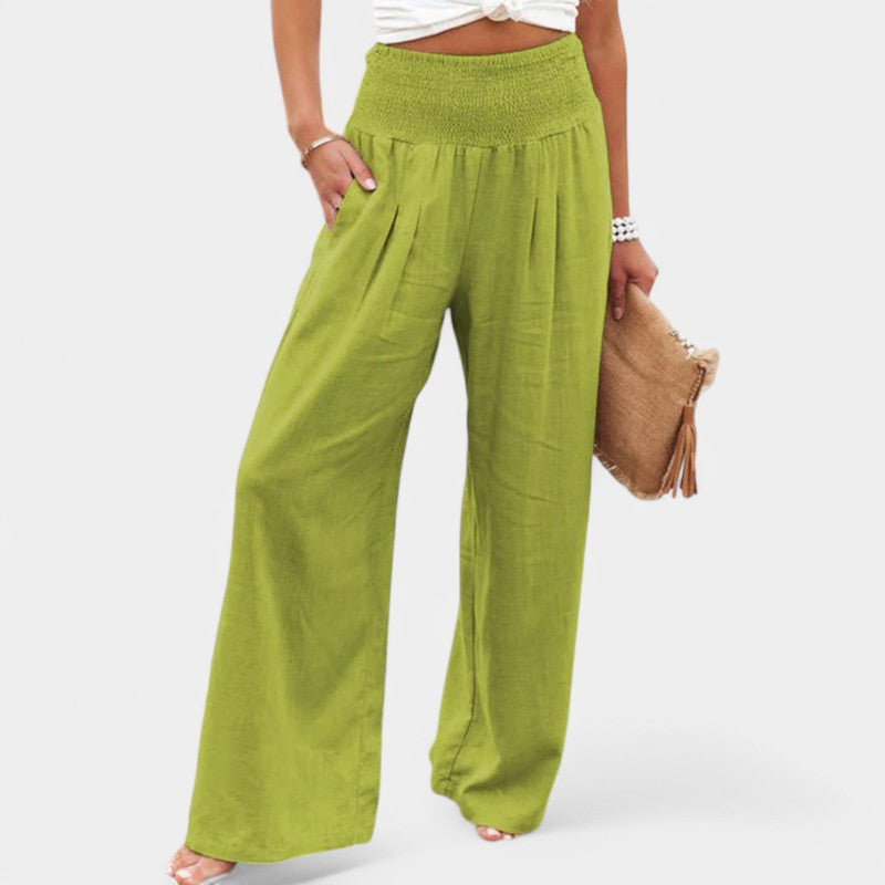 Trousers Women - Wide Leg Trousers with Elastic Waist