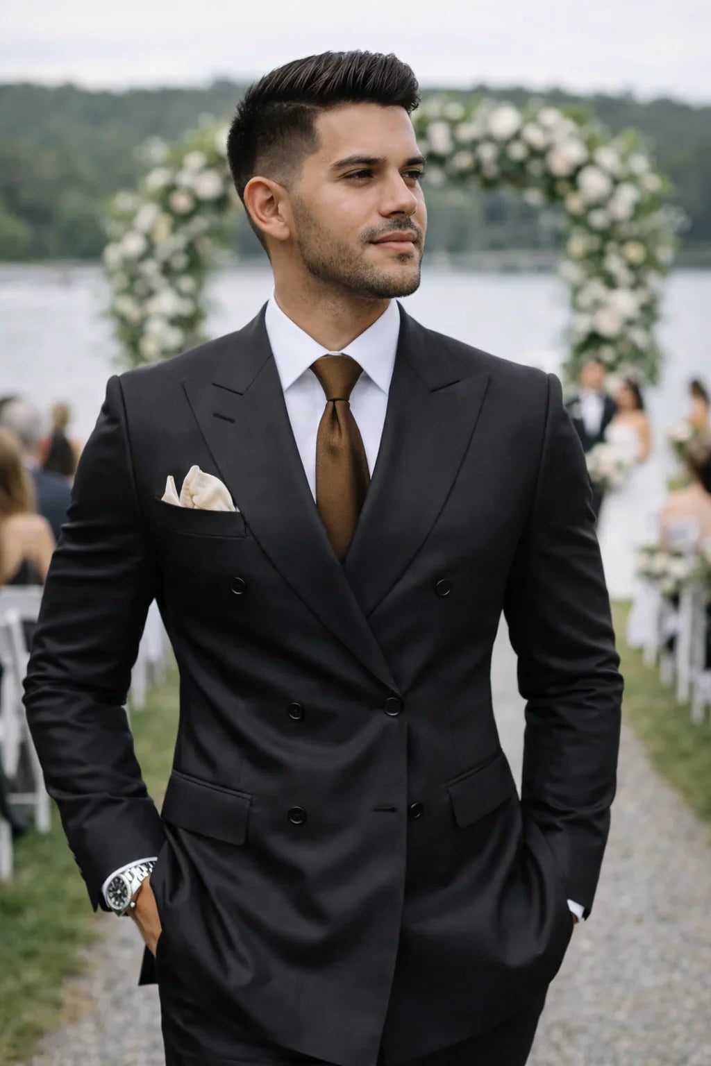 Suit Men - Double-Breasted Suit with Notch Lapels