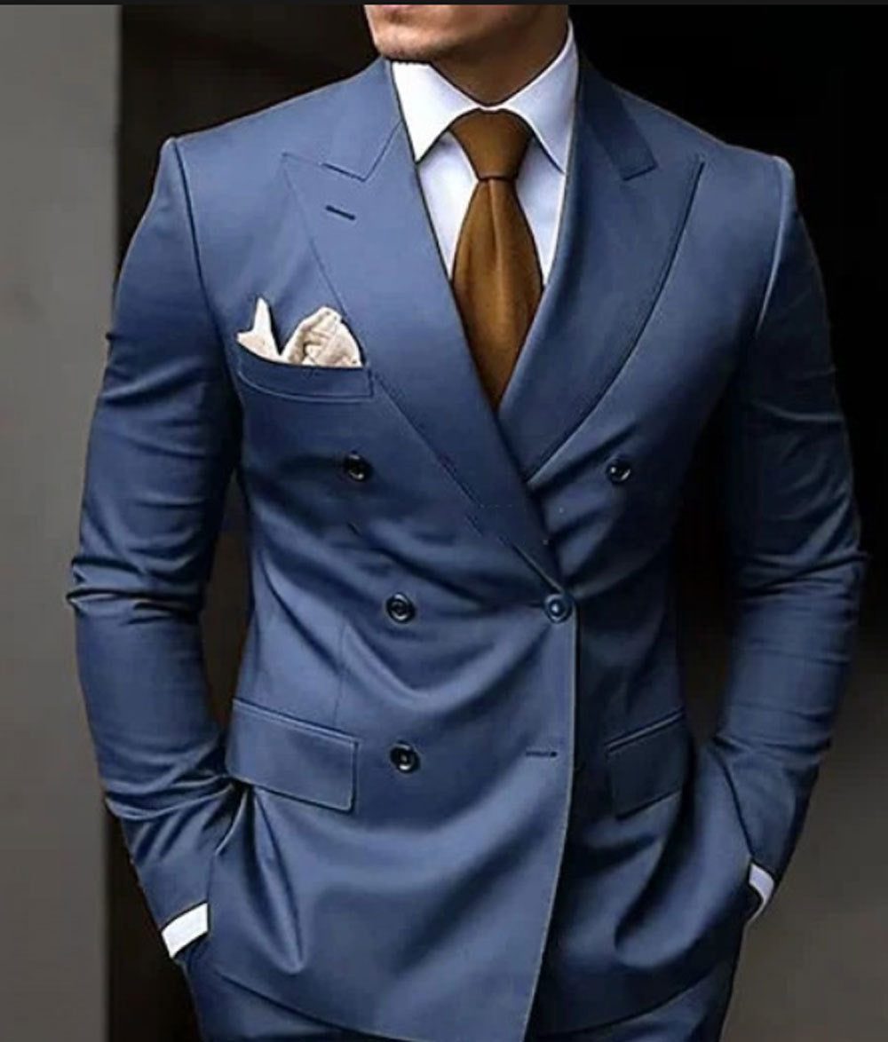 Suit Men - Double-Breasted Suit with Notch Lapels