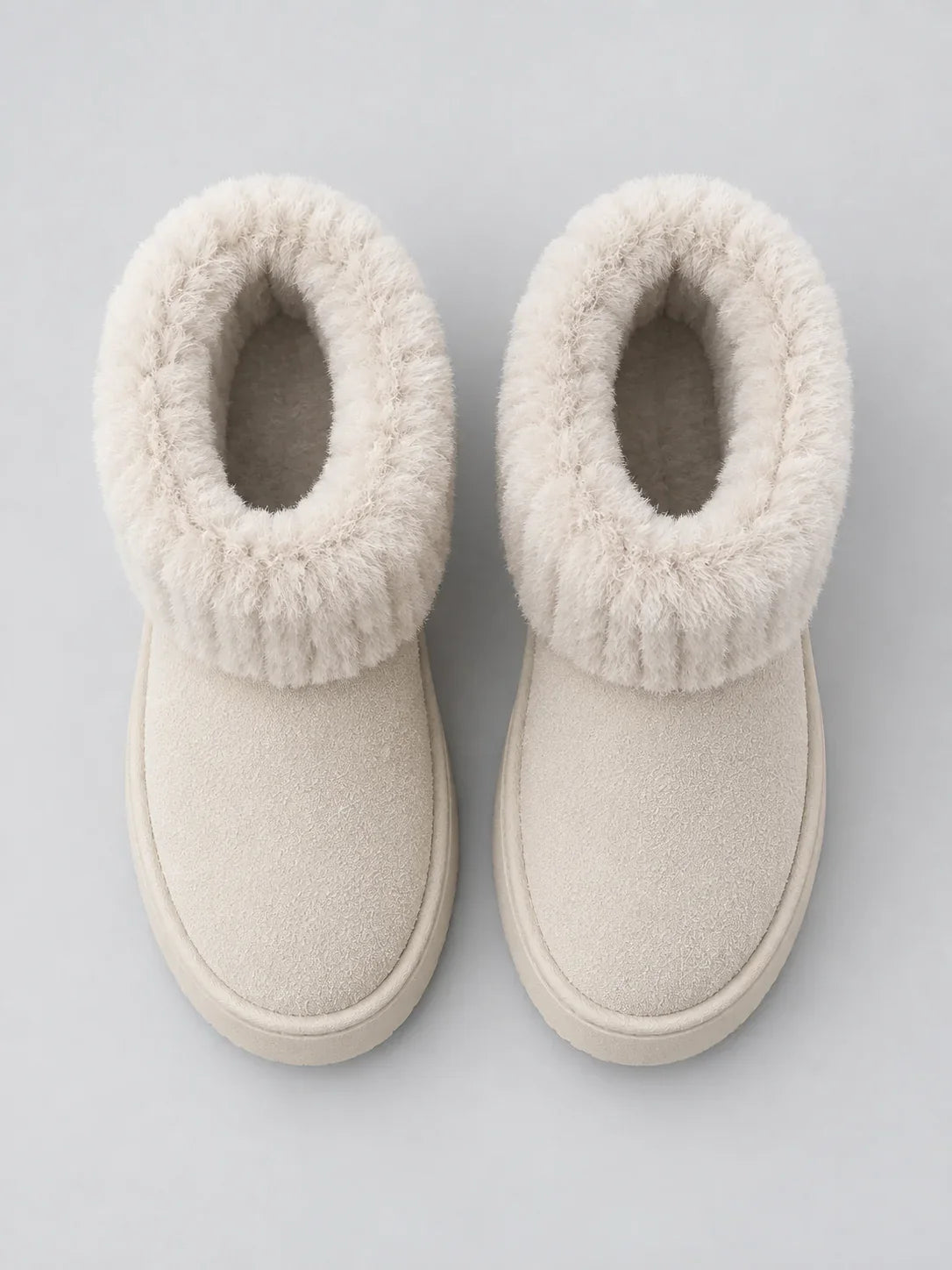 Boots Women - Faux Fur Ankle Boots with Platform Sole