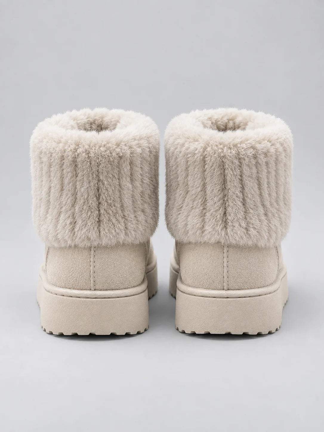 Boots Women - Faux Fur Ankle Boots with Platform Sole