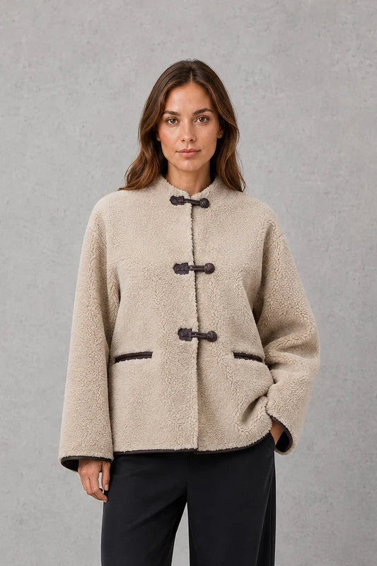 Jacket Women - Faux Fur Toggle Jacket with Oversized Fit