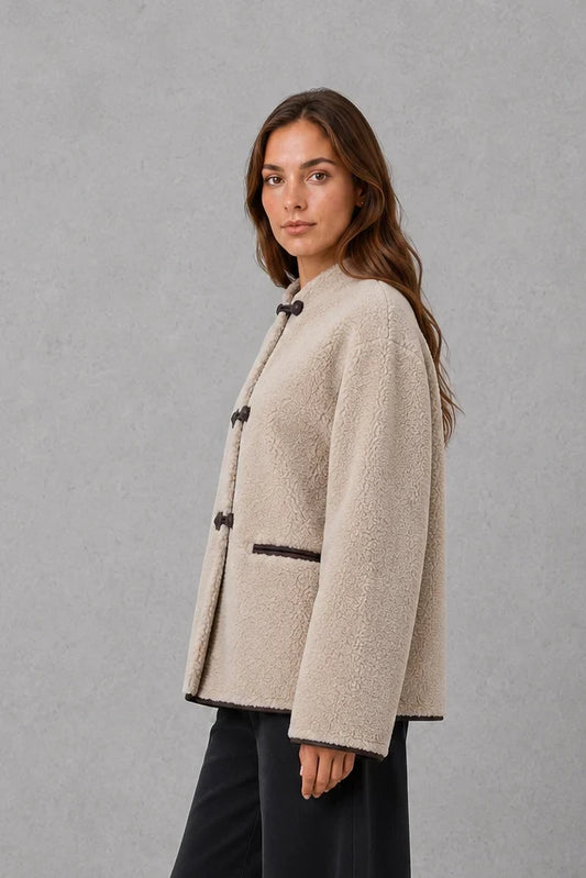Jacket Women - Faux Fur Toggle Jacket with Oversized Fit