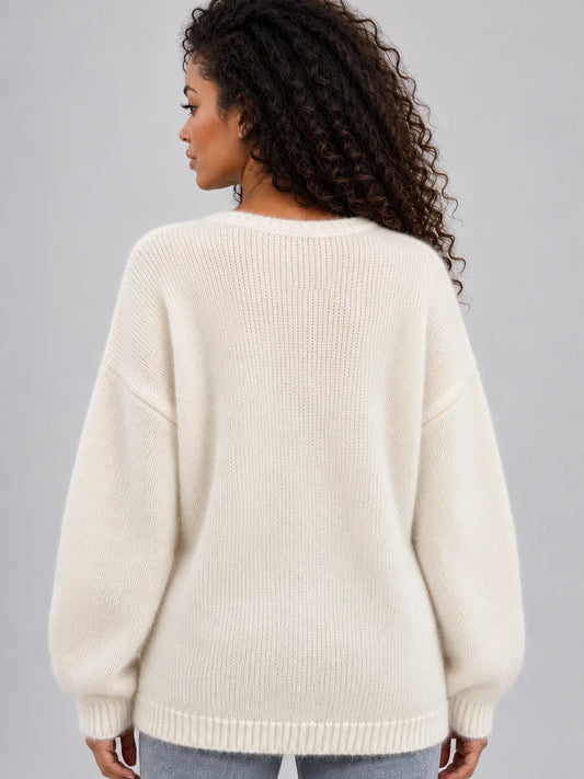 Jumper Women - Floral Knit Jumper with 3D Flower Appliqué