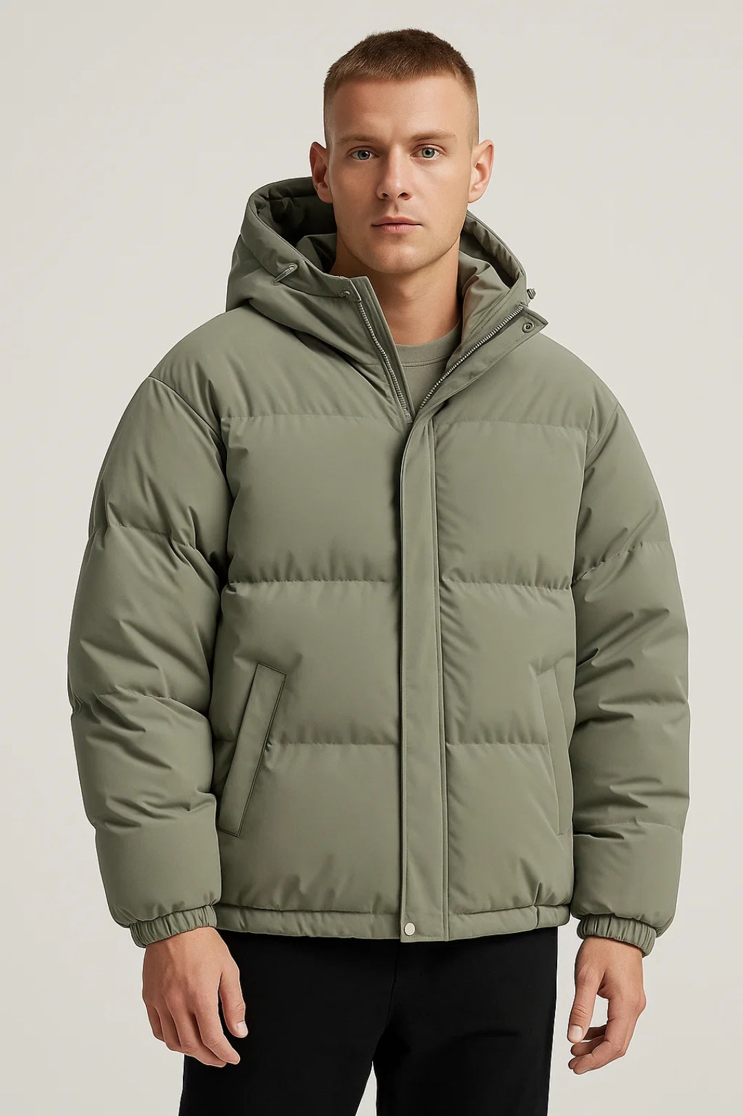 Jacket Men - Warm Winter Puffer Jacket with Hood