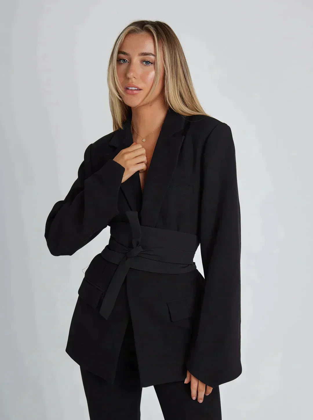 Blazer Women - Tailored Office Blazer with Belt