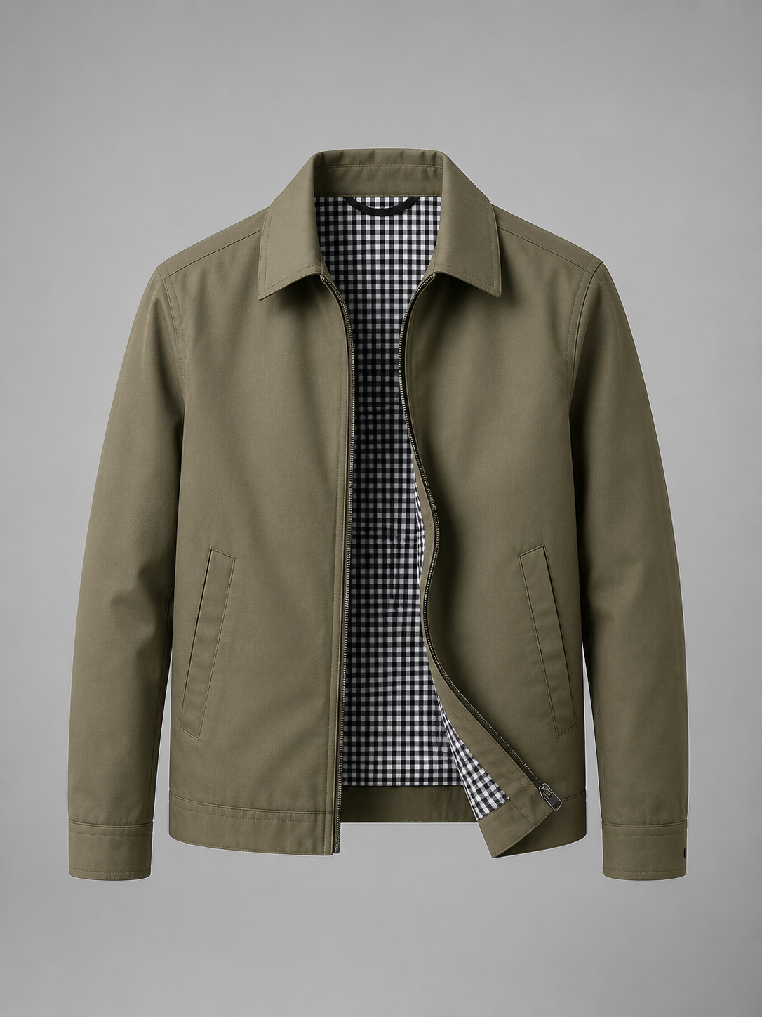 Jacket Men - Zip-Front Lightweight Jacket with Side Pockets